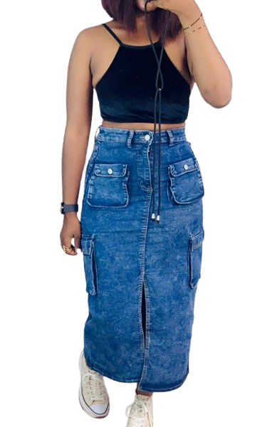 Jean Skirt - Blue