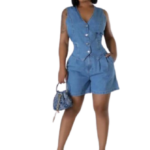 Jeans Shorts & Top -  Ladies