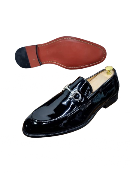 Men Dress Shoes - Leather - Black Buckled