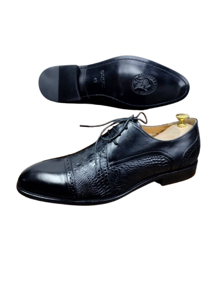 Men Dress Shoes - Leather - Black Laced