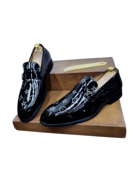 Men Dress Shoes - Leather - Black Buckled