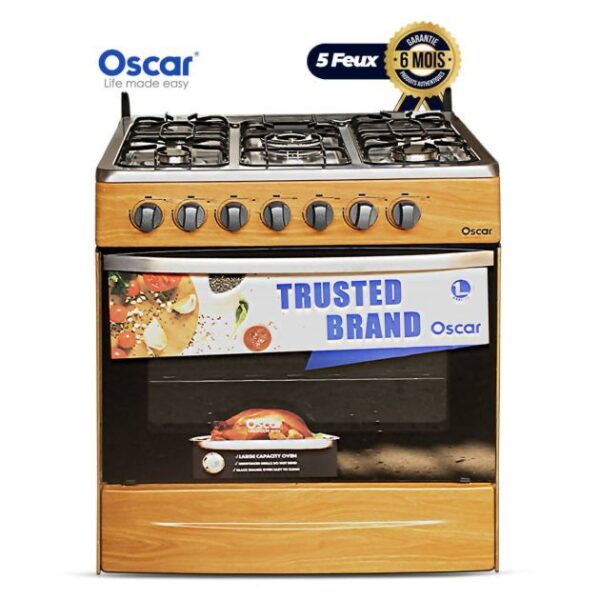 Cuisinière Oscar 5 feux - 60 × 76cm - Bois