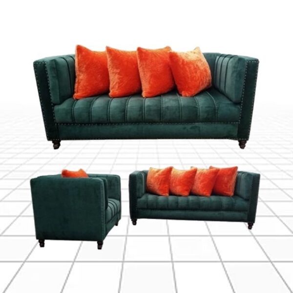 Lot de canapé en velours - NSF - Vert foncé
