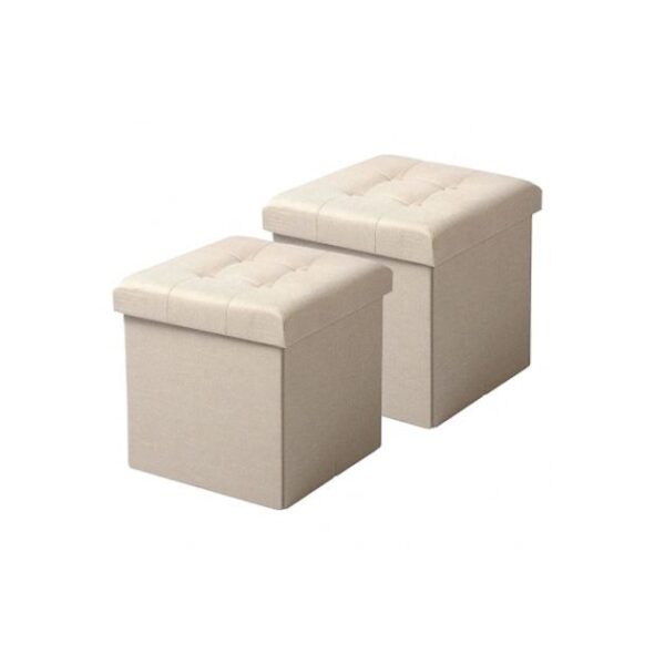 Pouf en cuir synthétique - MAM09022303 - 02 Places - Beige