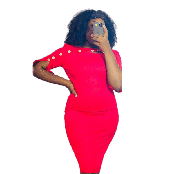 Bold Buttoned Bodycon Dress