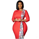 Sophisticated Grace – Floral Sash Midi Dress