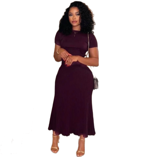 Ribbed Knit Midi Dress