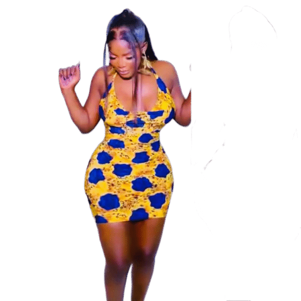 African Print Halter Mini Dress